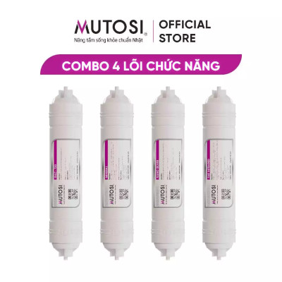 Combo 4 lõi lọc nước chức năng Mutosi TKNH - Lõi T33/GAC, Khoáng đá, Hồng ngoại xa, Nano bạc - Hàng chính hãng Mutosi