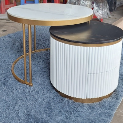 Bàn đôi tròn mặt đá Tundo