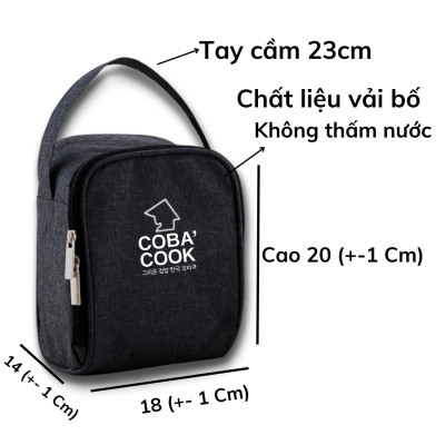 Bộ 3 hộp cơm thủy tinh chịu nhiệt COBACOOK hình tròn 400m Kèm túi COBACOOK _ CCR43BS