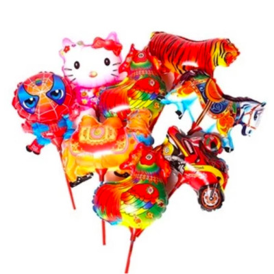 Combo 10 quả bóng bay kèm que cầm tay ( giao ngẫu nhiên) mini