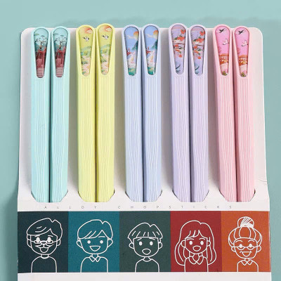 Set 5 Đôi Đũa Ăn Kiểu Nhật Bản – Chống Trượt, Kháng Khuẩn, Chịu Nhiệt – Nhiều Màu Cao Cấp - HÀNG CHÍNH HÃNG MINIIN