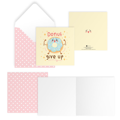 Bộ 4 thiệp vuông 12cm SDstationery CONFECTION tình yêu, tình bạn