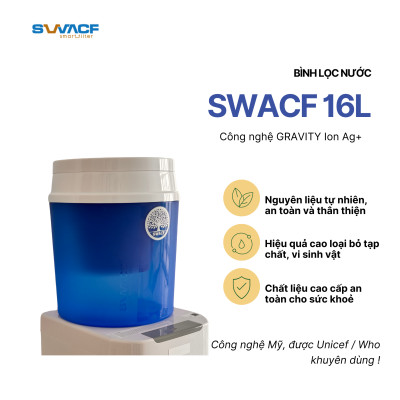 Compo 2 bình lọc nước uống trực tiếp SWACF 16L | CWFNL Nano bạc, lõi lọc 7L, tốc độ lọc 2 - 4 lít/giờ, giữ khoáng thiết yếu