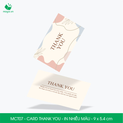 MCT07 - 9x5.4 cm - 500 Card Thank you, Thiệp cảm ơn khách hàng, card cám ơn cứng cáp sang trọng