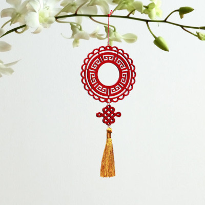 Combo 6D - Bộ 6 dây treo trang trí Tết Khai Lộc Hoàng Kim màu đỏ, trang trí mai, đào