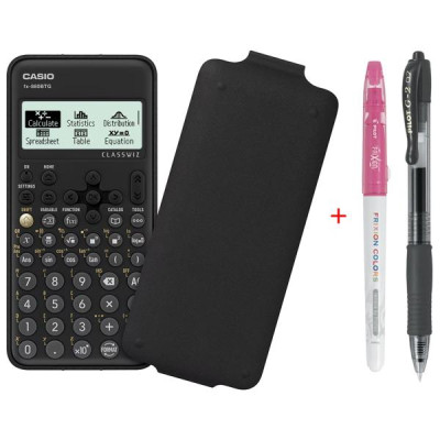 Máy Tính Casio FX-880BTG - Màu Đen + Bút Frixion Colors và G2 (Màu Mực Ngẫu Nhiên)