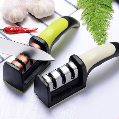 Dụng cụ mài dao , kéo đa năng 3 rãnh sắc bén ,máy mài dao bằng tay 3 cấp độ siêu tốc nhanh và tiện dụng