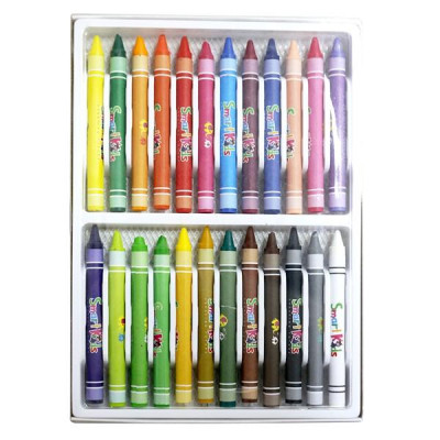 Sáp màu Smartkids FROG & CAT khay nhựa (Hộp 24 màu)