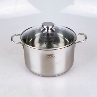 [Hàng chính hãng] Bộ 3 nồi inox đáy từ 3 lớp Greencook GCS06 dùng được trên mọi loại bếp, quai cách nhiệt size 16/20/24cm