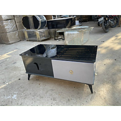 Bàn trà mặt kính Tundo mẫu mới 2023 kèm hộc kéo tiện lợi KT50x100x45cm