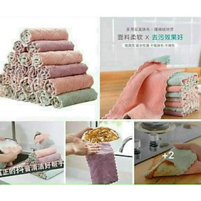 Khăn lau bếp cao cấp 2 mặt siêu dai siêu thấm nước siêu mềm mại 16x27cm sẵn kho sll mời sỉ