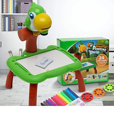 Bàn vẽ đa năng có đèn chiếu thông minh, máy chiếu mini cho bé tập vẽ PROJECTOR PAINTING, Bộ đèn bàn tập vẽ hàng chính hãng KIDTOY