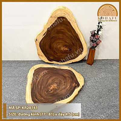 MẶT BÀN TRÒN TỰ NHIÊN GỖ ME TÂY NGUYÊN TẤM KR20141