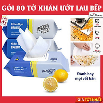 Khăn Giấy Ướt Lau Bếp 80 Tờ Đa Năng Mềm Mại, Thân Thiện, An Toàn Với Da Siêu Tiết Kiệm, Tiện Dụng, Lau Cực Sạch
