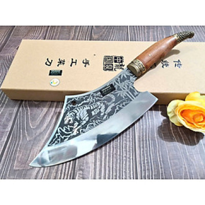 DAO BẾP - DAO THÁI CHẶT HOA VĂN HỔ MÃ A2 DT150 NT topcomshop vn