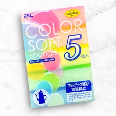 Set 05 miếng rửa chén, chà nồi, chính hãng Seiwa Color - Hàng nội địa Nhật Bản