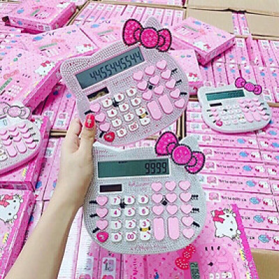 Máy tính cầm tay, máy tính bỏ túi Kitty đính đá dễ thương