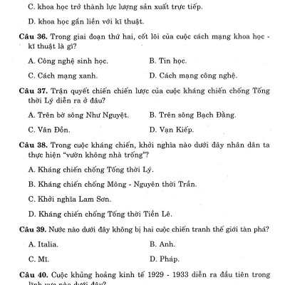 36 Bộ Đề Trắc Nghiệm Ôn Thi Trung Học Phổ Thông Quốc Gia 2019 - Khoa Học Xã Hội