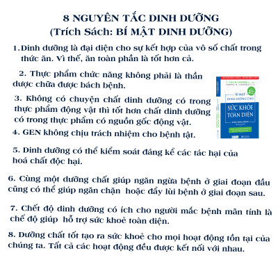 Sách Dinh dưỡng toàn phần: Bí mật dinh dưỡng cho sức khoẻ toàn diện (TB)