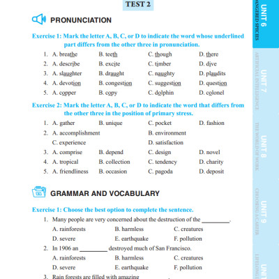 Bài Tập Trắc Nghiệm Tiếng Anh Lớp 12 Tập 2 - Có Đáp Án