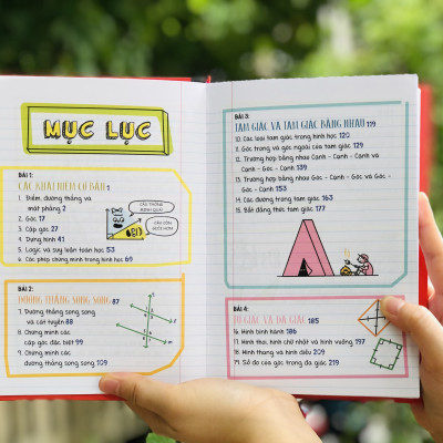 Sách - Sổ tay Hình học ( Tiếng Việt ) Tổng hợp kiến thức toán học hình học từ lớp 8 đến lớp 12 - Á Châu Books, bìa cứng in màu