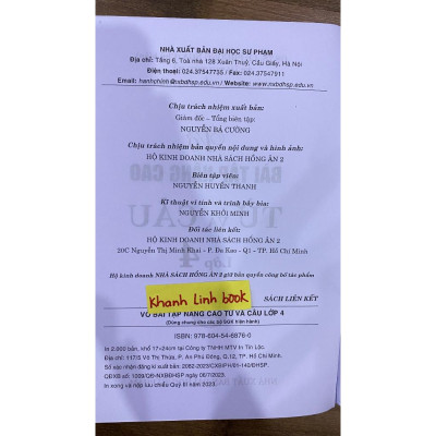 Sách Vở Bài Tập Nâng Cao Từ Và Câu Lớp 4