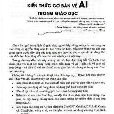 Sách - Ứng Dụng Trí Tuệ Nhân Tạo AI Trong Dạy Và Học Môn sinh học