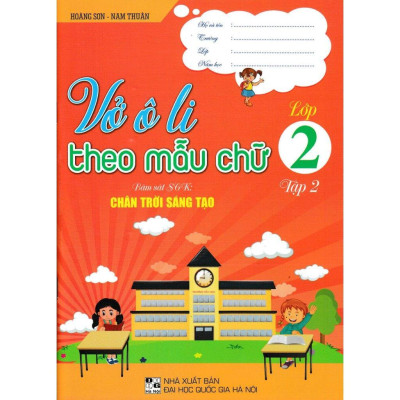 Sách - Vở Ô Li Bài Tập Toán Lớp 2 + Vở Ô Li Theo Mẫu Chữ Lớp 2 - Bám Sát SGK Chân Trời Sáng Tạo - Combo 4 Cuốn - Hồng Ân