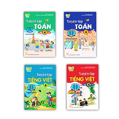 Sách - Combo 4 cuốn Luyện tập Toán + Tiếng việt lớp 4 tập 1 + 2 ( Kết Nối Tri Thức Và Cuộc Sống )