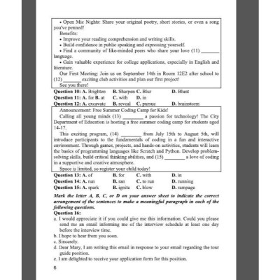 Hướng dẫn giải chi tiết đề luyện thi tốt nghiệp THPT môn tiếng anh theo cấu trúc đề thi 2025 (HA-MK)
