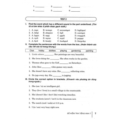 đề kiểm tra tiếng anh 7 (dùng kèm sách giáo khoa kết nối)