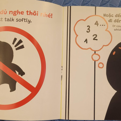 Sách Ehon Miu Bé Nhỏ Phần 4 Song Ngữ - Miu Bé Nhỏ Đừng Nói Oang Oang Nơi Công Cộng Nhé