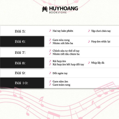 Sách - Piano Methode Rose Phương Pháp Hồng - Giáo Trình Piano Nổi Tiếng Của Pháp - Huy Hoàng Bookstore