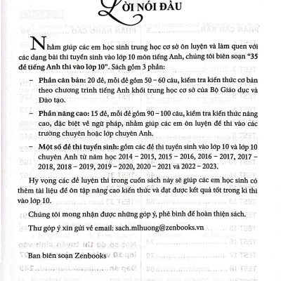 35 Đề Tiếng Anh Thi Vào Lớp 10 (Có Đáp Án) - Chỉnh Lý 2021