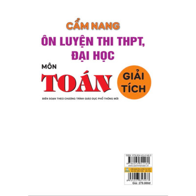 Sách - Cẩm Nang Ôn Luyện Thi THPT, Đại Học Môn Toán - Giải Tích - Biên soạn theo chương trình GDPT mới - ndbooks