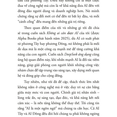 Sách - Deepseek Ứng Dụng - Làm Chủ AI Mã Nguồn Mở, Từ Cơ Bản Đến Thực Chiến