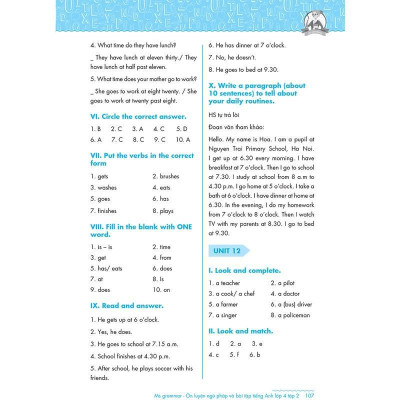 Sách - Ms Grammar Ôn Luyện Ngữ Pháp Và Bài Tập Tiếng Anh Lớp 4 - Tập 2 - Megabook