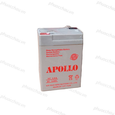 Ắc Quy Apollo NP4-6  6V-4AH, Bình ắc quy khô 6V cho xe điện trẻ em ,đèn khẩn cấp, quạt sạc