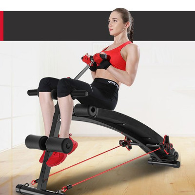 Ghế tập bụng đa năng DDS-104, ghế tập bụng điều chỉnh chịu tải 120kg kèm dây kéo đa năng, con lăn tập cơ bụng