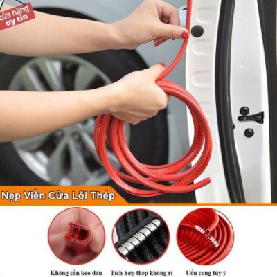 NẸP VIỀN CỬA CHỮ U LÕI THÉP, CHỐNG VA ĐẬP CÁNH CỬA XE Ô TÔ 6M2