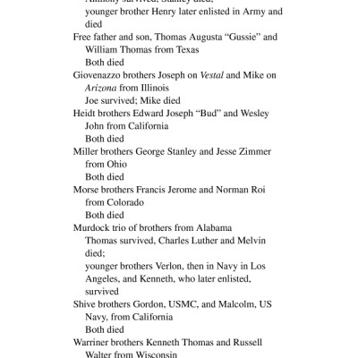 Brothers Down: Pearl Harbor and the Fate of the Many Brothers Aboard the USS Arizona