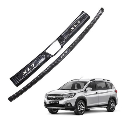 Nẹp chống trày cốp, ốp bậc cốp theo xe dành cho SUZUKI XL7 2020 mẫu titan, cacbon chất liệu không gỉ, bảo vệ cốp xe ô tô