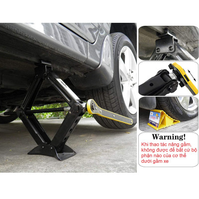 Kích nâng gầm xe ô tô - Kích lốp ô tô chữ A đầu bám xoay 360 độ - Tay siết lực cờ lê 17 tròng tự động