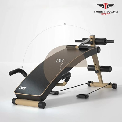 Ghế tập bụng đa năng DDS-1127F điều chỉnh độ dốc 5 cấp, kèm dây kéo tập tay chịu tải 120kg thích hợp tập tại nhà