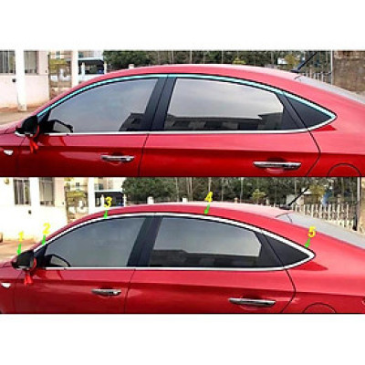 Nep viền inox chân và cong kính dành cho Hyundai Accent 2018-2020