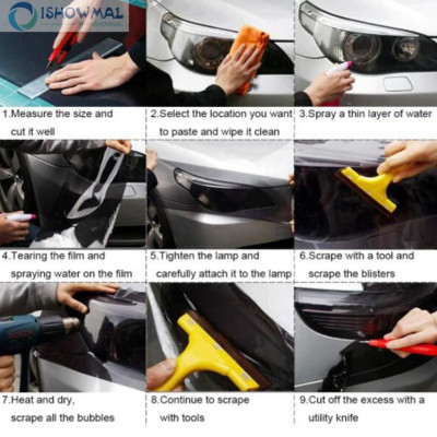 Phim Dán Đèn Pha Trang trí Ô tô làm mới Xe Hơi màu vàng xuyên sáng phá sương mù ban đêm cho đèn Led trắng, Bi Laser