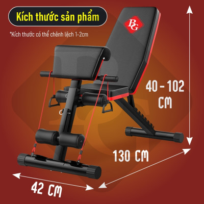 BG Ghế tập tạ đa năng SU-222 ,Ghế tập thể dục đa năng - Hỗ trợ tập các bài tập tạ, cơ bụng, cơ tay gấp gọn - Chất liệu khung thép và đệm xốp bọc da PU (hàng nhập khẩu)