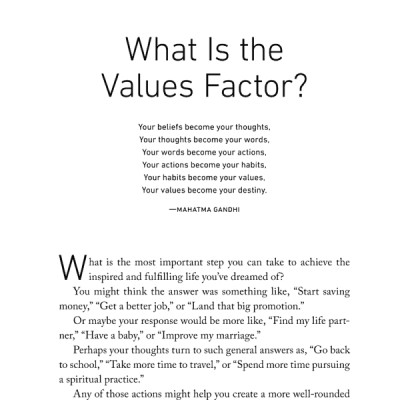 The Values Factor : The Secret to Creating an Inspired and Fulfilling Life