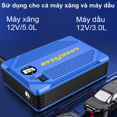 Bộ kích bình ắc quy kiêm bơm lốp và sạc dự phòng Goodyear GY-5282 dung lượng 10400mAh - Hàng Chính Hãng