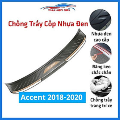 Ốp chống trầy cốp ngoài nhựa đen Accent 2018-2019-2020 dán cốp sau chống xước trang trí xe
